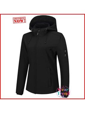 Women's Softshell Jacket Fleece Lined Waterproof Windproof Rain Coat
